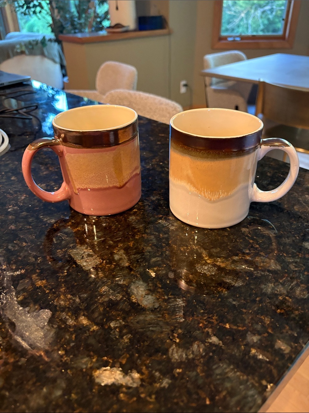 Ceramic Coffee Mug set - Pink & Cream